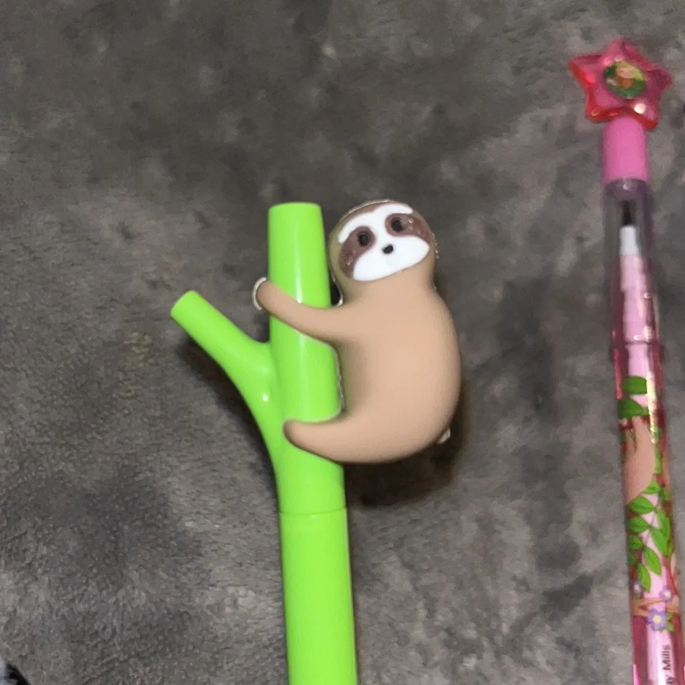 Stocking stuffers - 2 sloth pop up pencils and a pen